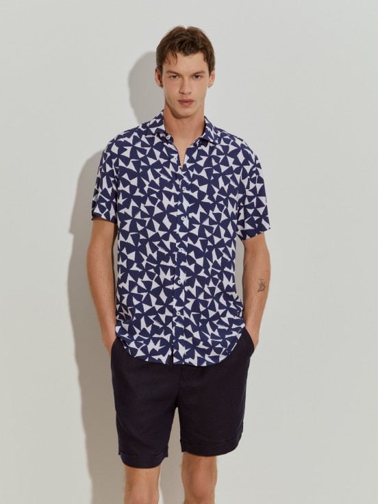 Camisa manga curta slim fit