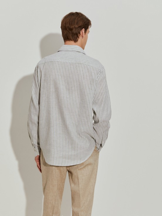 Camisa de lino a rayas