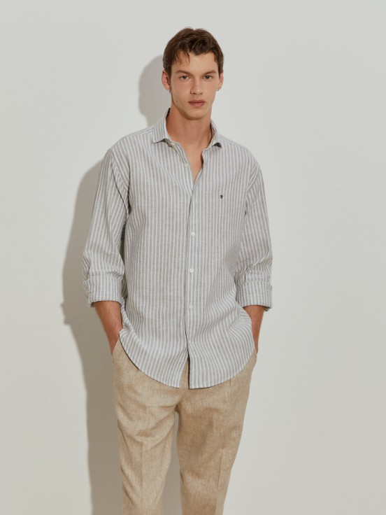 Camisa de lino a rayas