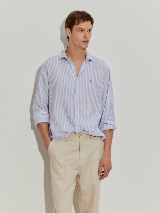 Camisa de lino a rayas