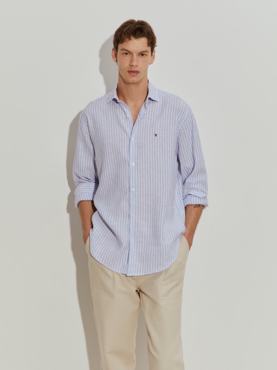 Camisa de lino a rayas