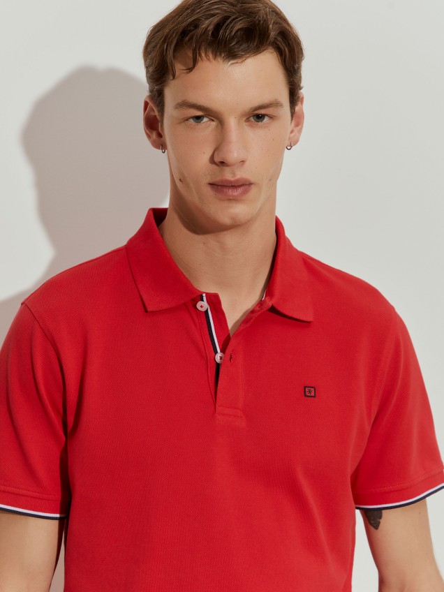 Slim fit piqué polo