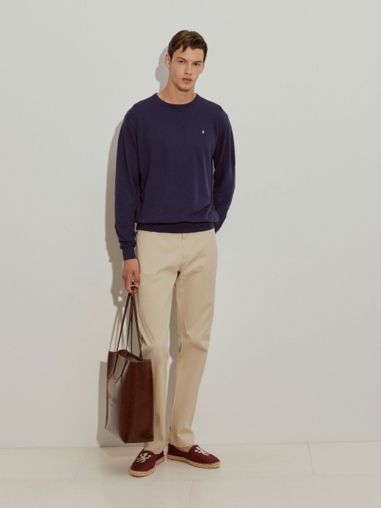 Pullover em linho e algodo