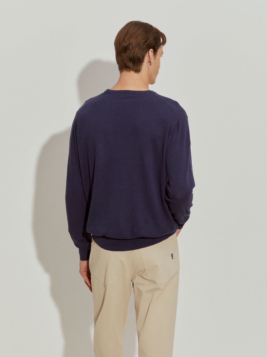 Pullover em linho e algod�o