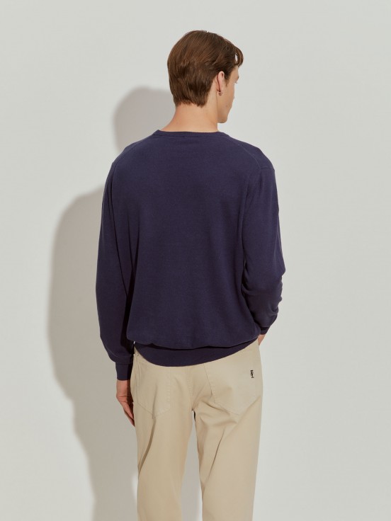 Pullover em linho e algodo