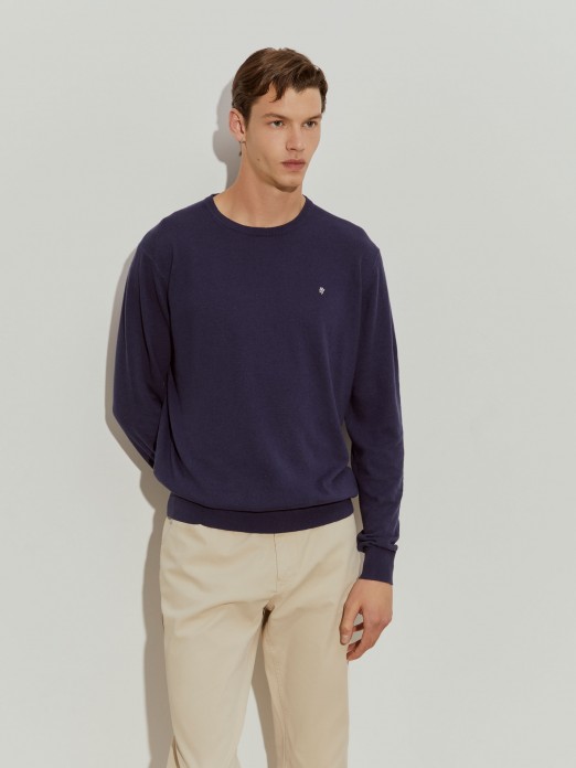 Linen and cotton pullover