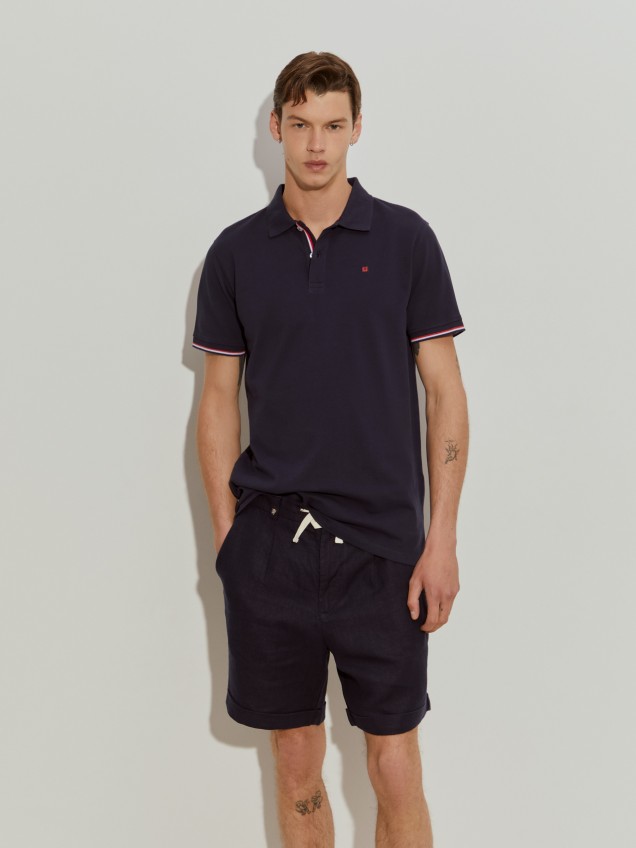 Slim fit piqué polo - Image product