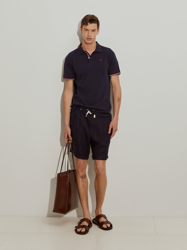 Slim fit piqué polo - Image product