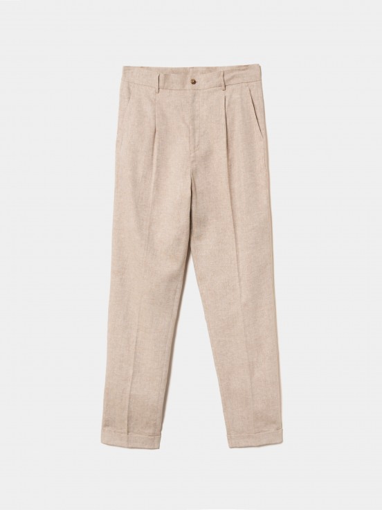 Calas chino em linho e algodo