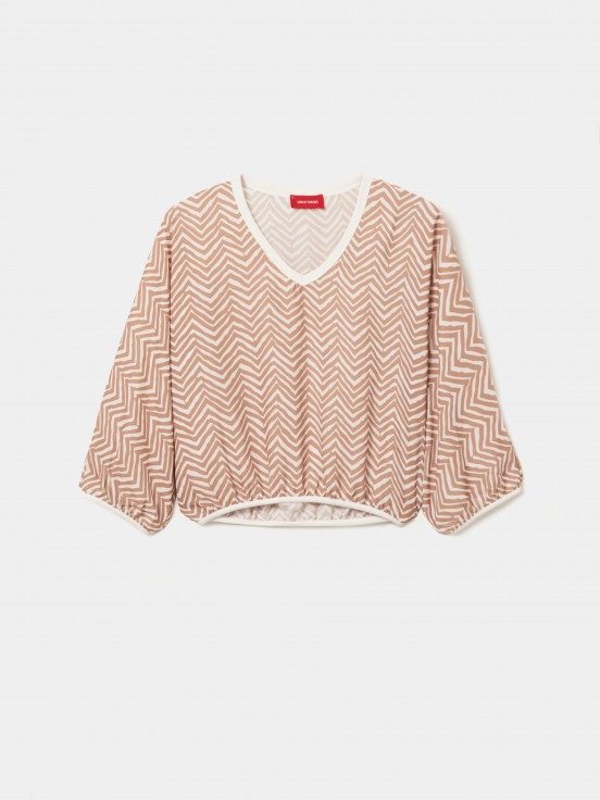 Blusa corta estampada