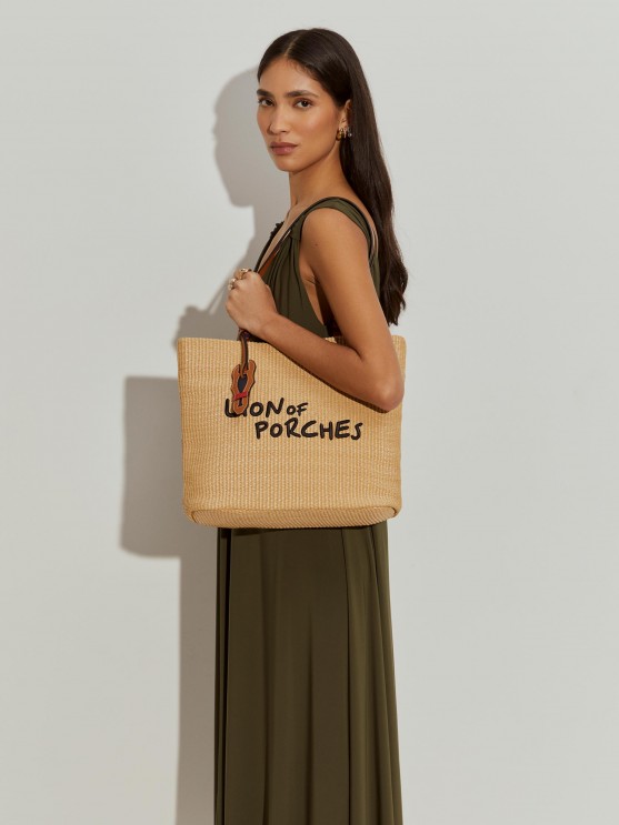 Raffia tote bag