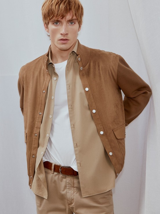 Suede effect coat