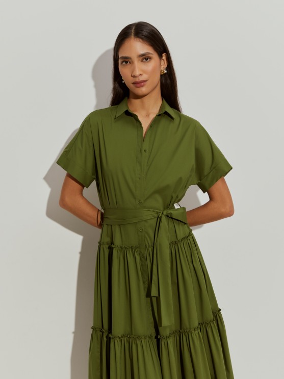 Vestido largo con mangas cortas