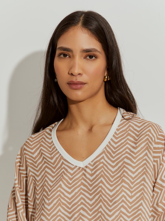 Blusa corta estampada
