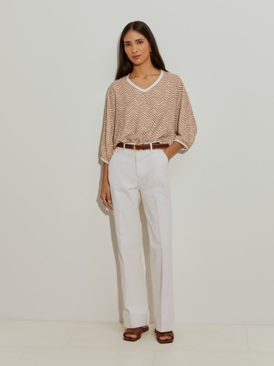 Blusa corta estampada