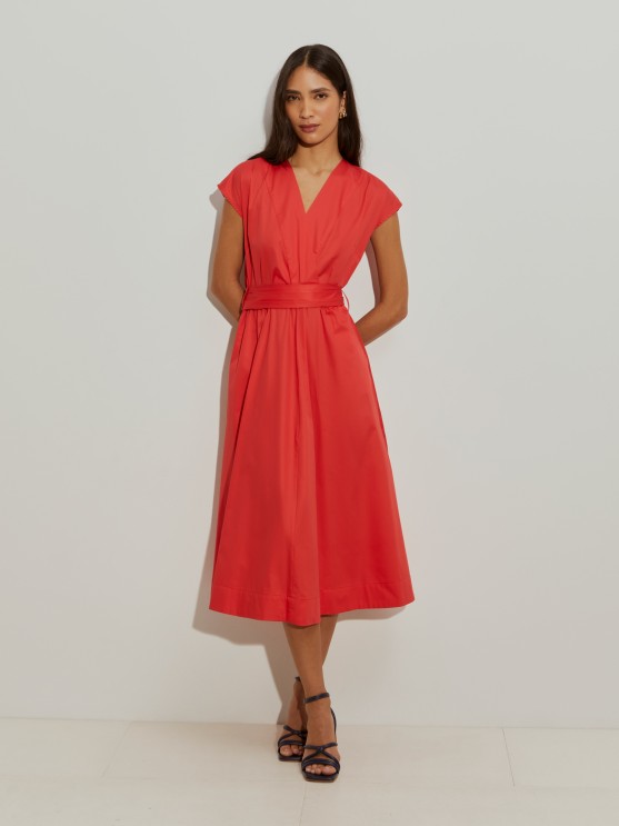 Vestido midi con cinturn