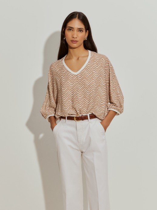 Printed cropped blouse