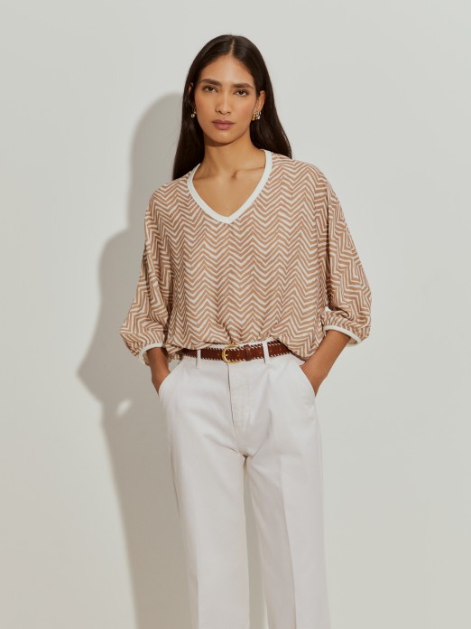 Blusa corta estampada
