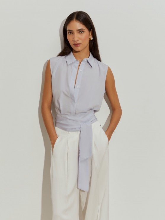 Sleeveless lyocell blouse