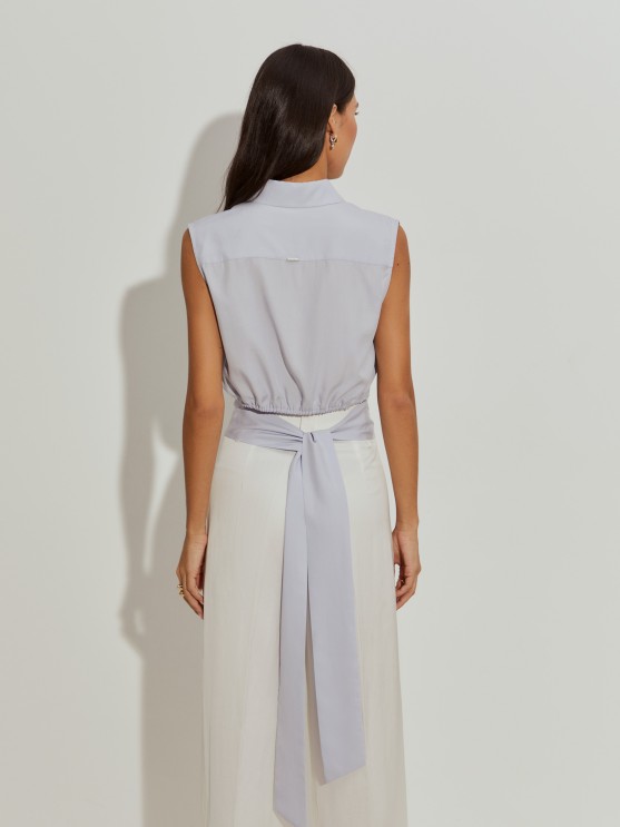Sleeveless lyocell blouse