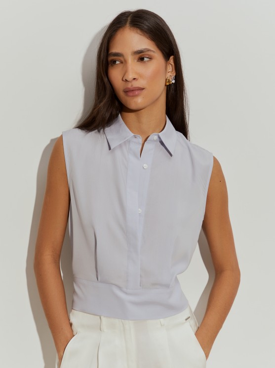 Sleeveless lyocell blouse