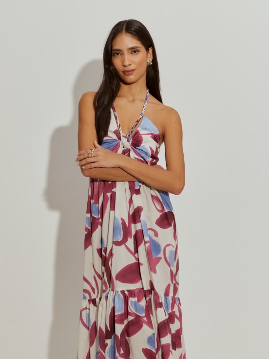 Vestido largo estampado