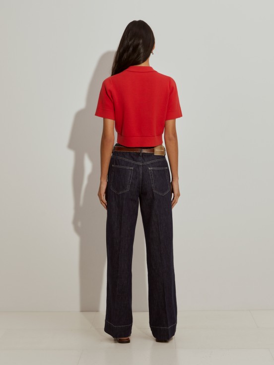 Pantalones anchos de mezclilla