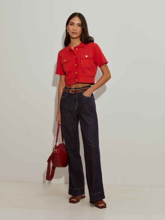 Pantalones anchos de mezclilla