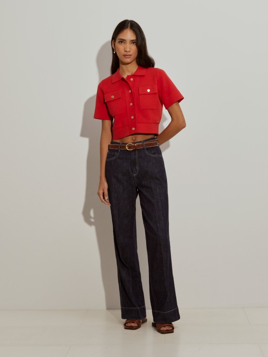 Pantalones anchos de mezclilla