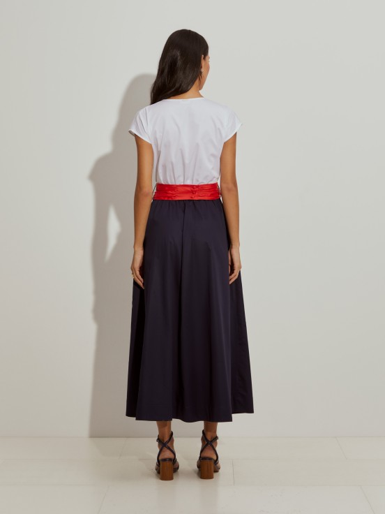 Vestido comprido tricolor