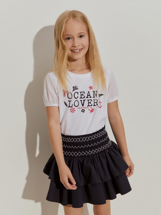 Printed cotton t-shirt