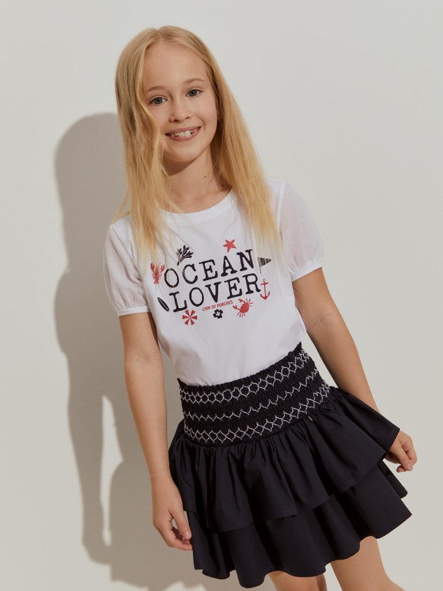 Short skirt with ruffles