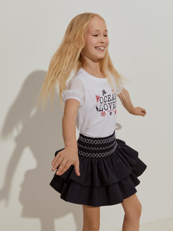 T-shirt de algodo com estampado