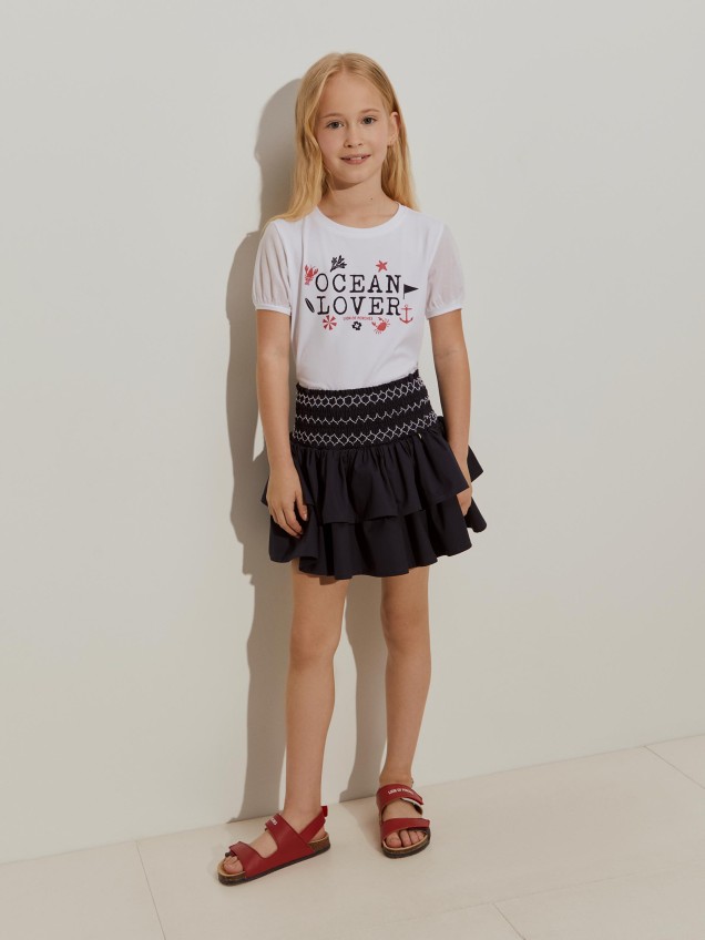 Short skirt with ruffles