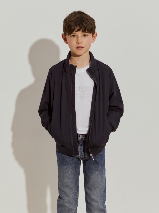 Knitted coat with hood