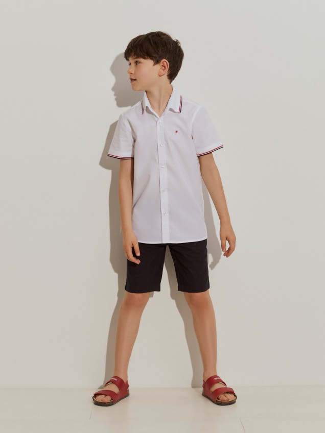 Camisa manga curta com riscas