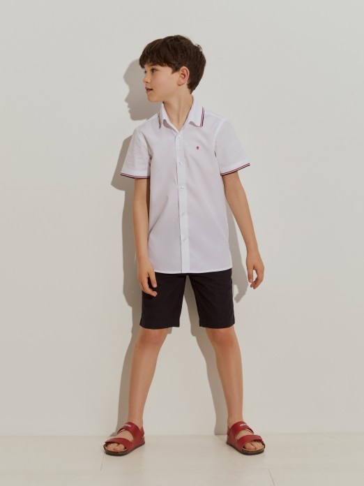 Camisa manga curta com riscas