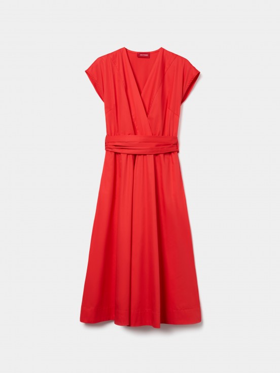Vestido midi com cinto