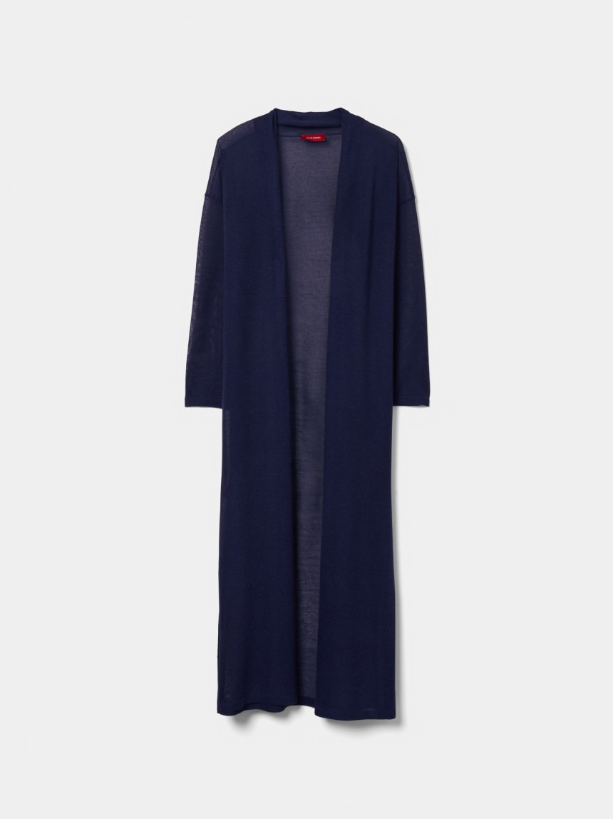 Long knitted cardigan