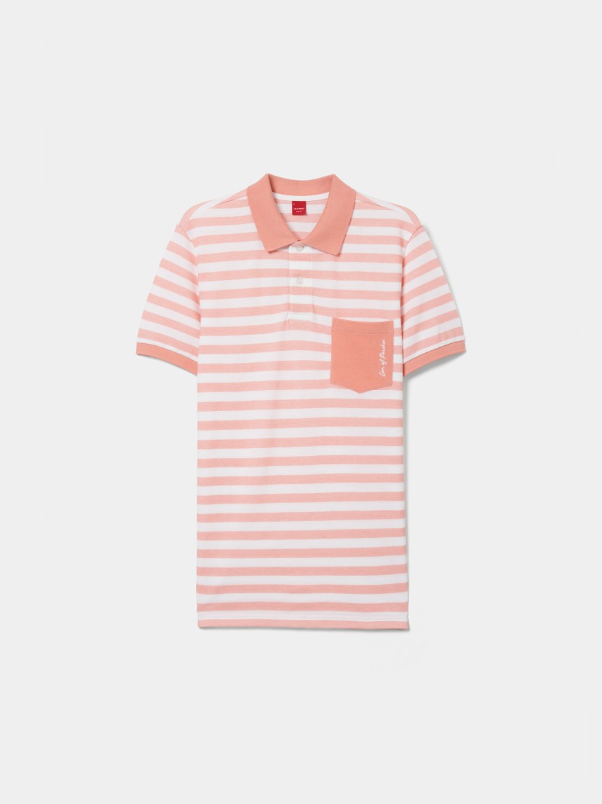 Polo de manga curta �s riscas