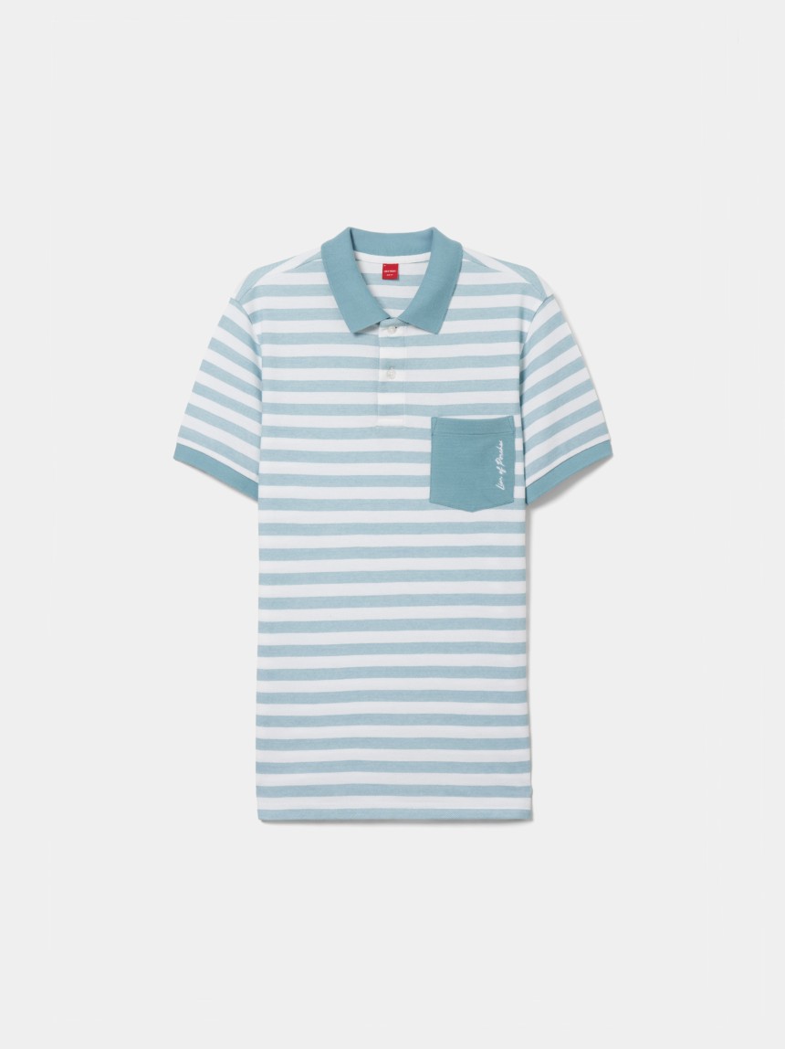 Polo de manga curta �s riscas