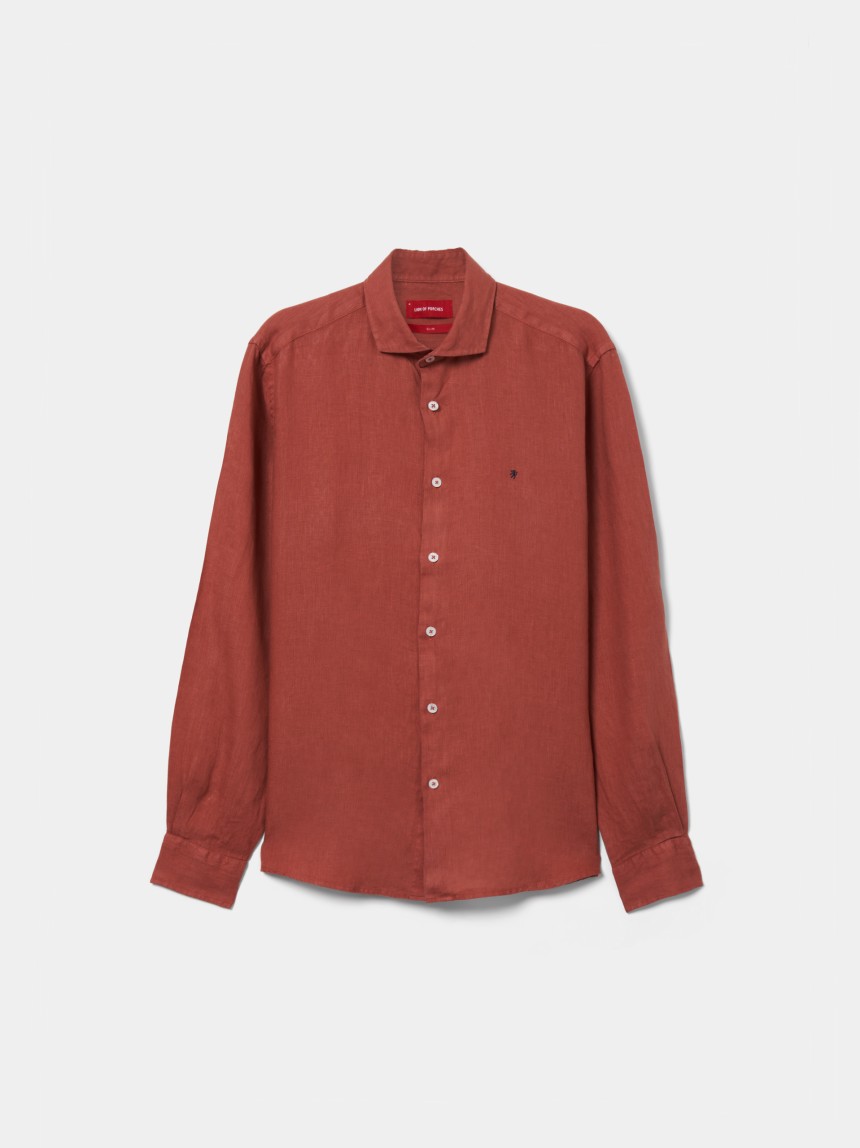 Camisa slim fit em linho