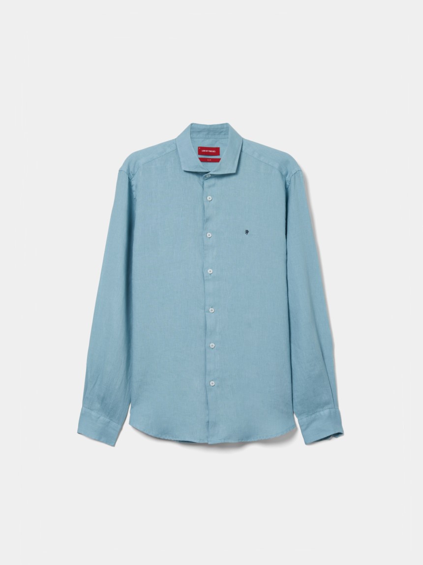 Camisa slim fit em linho