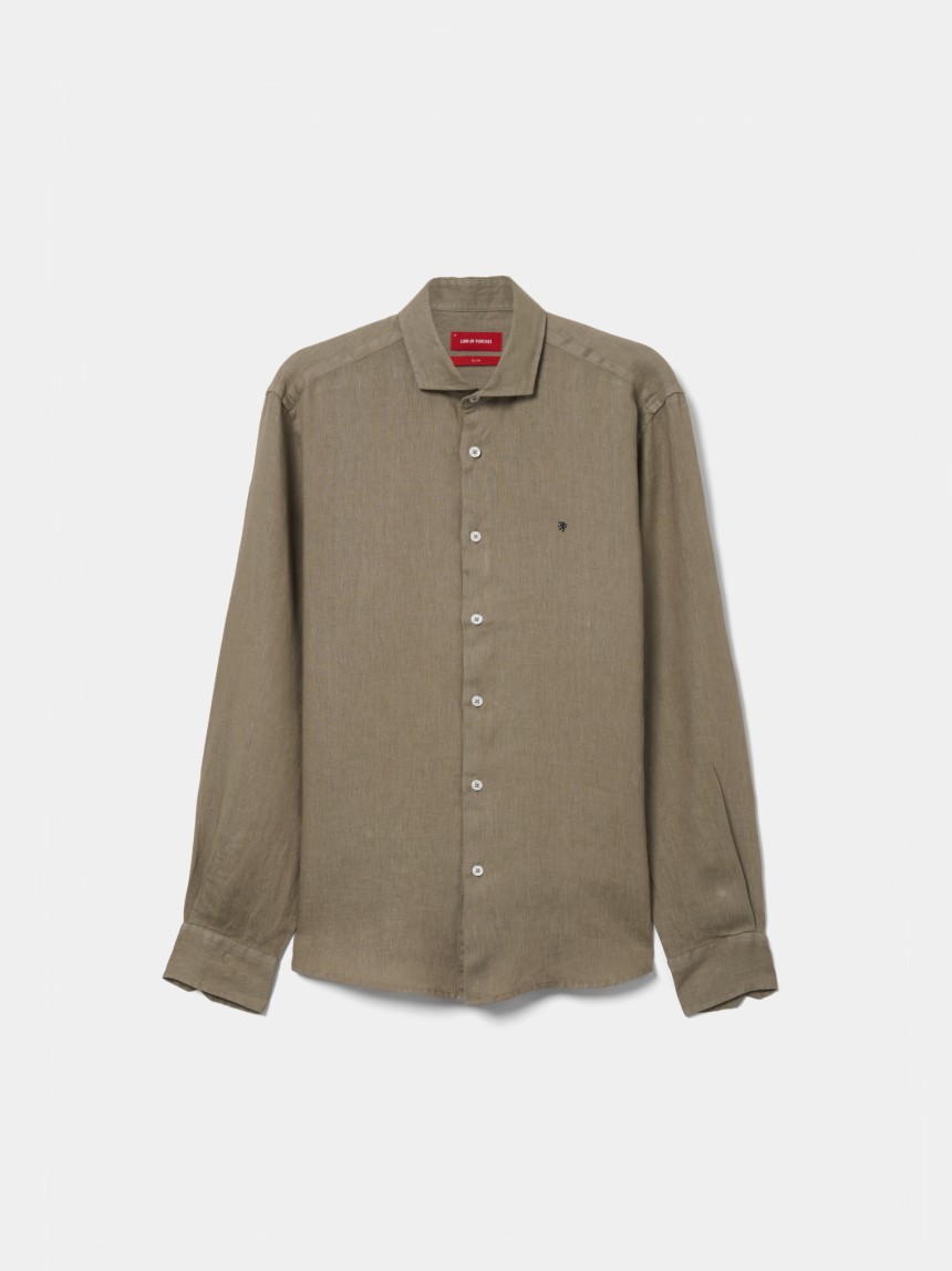 Camisa slim fit em linho