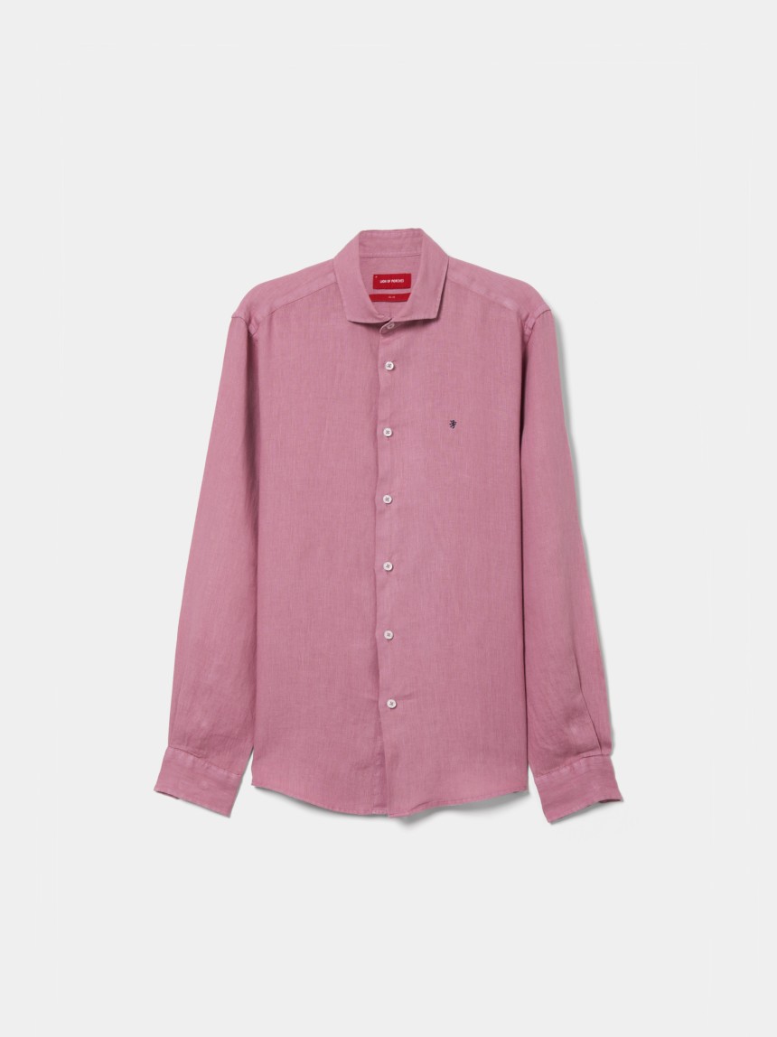 Camisa slim fit em linho