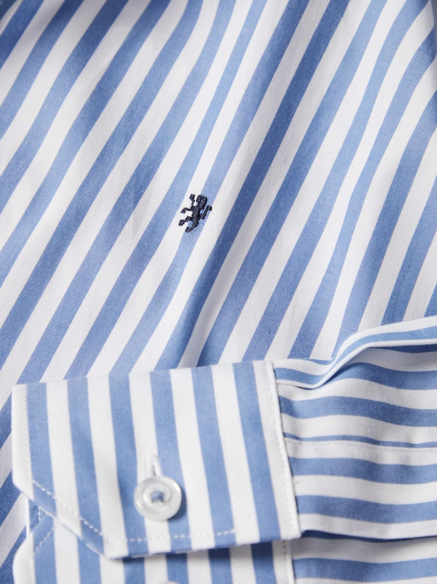 Camisa regular fit �s riscas em algod�o