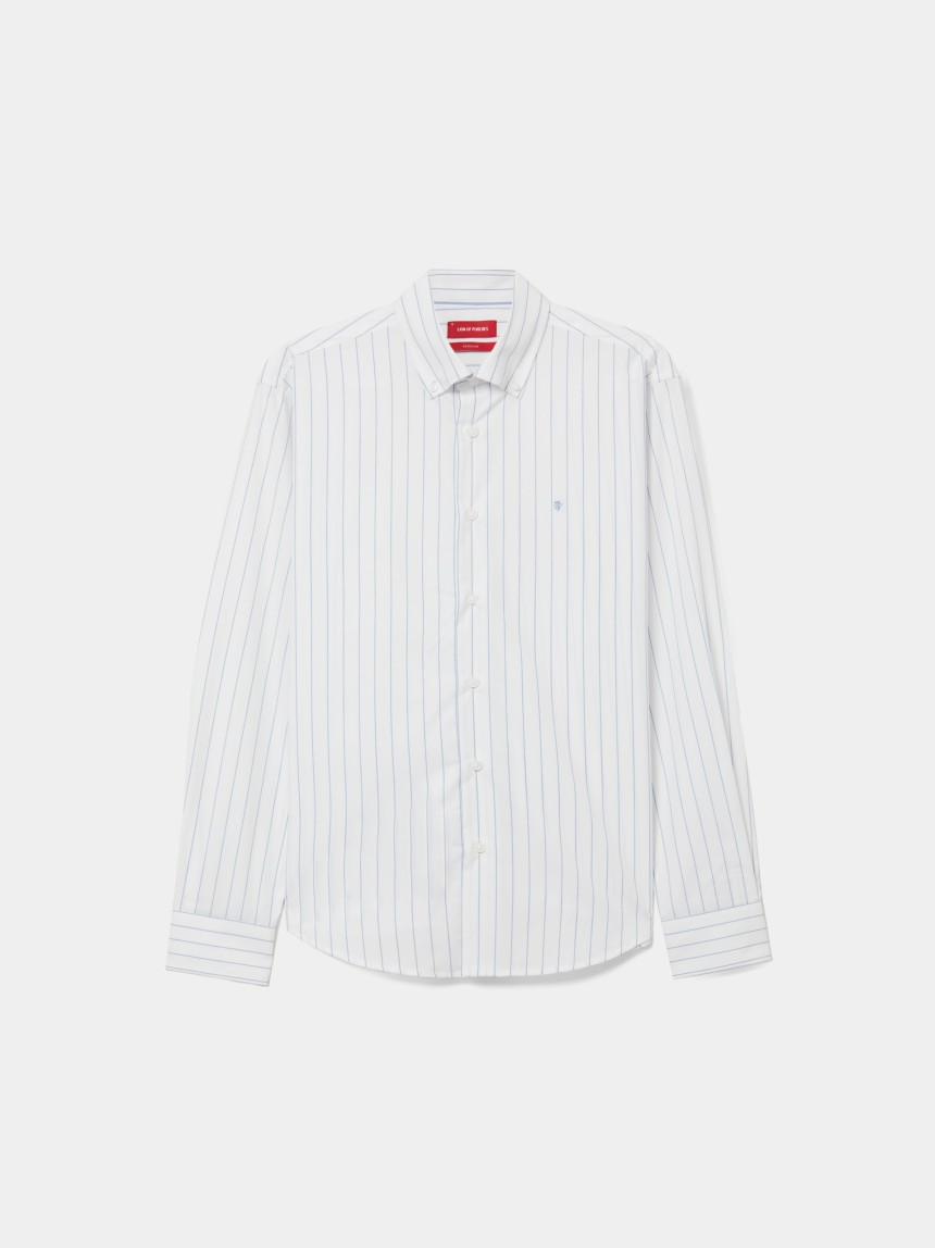 Camisa de algod�n a rayas de corte regular