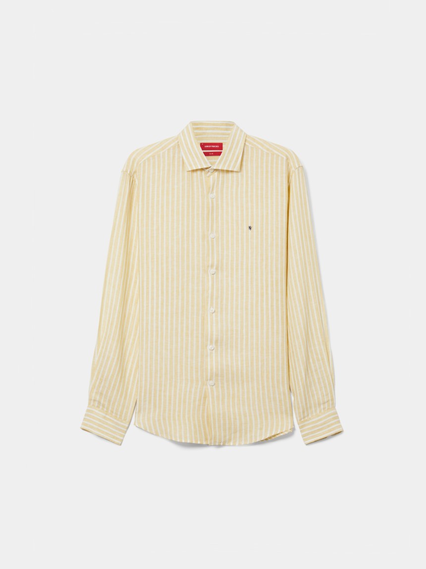 Camisa slim fit em linho