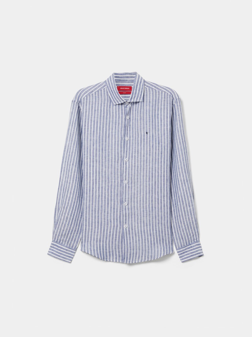 Camisa slim fit em linho