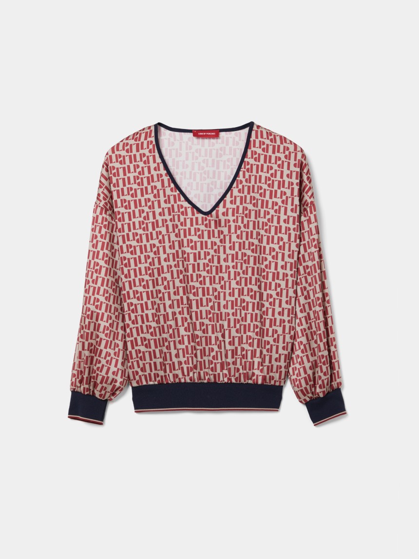 Blusa com estampado de monograma